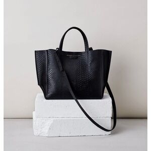 Ampersand As Apostrophe Half Tote Black Python Leather NWT